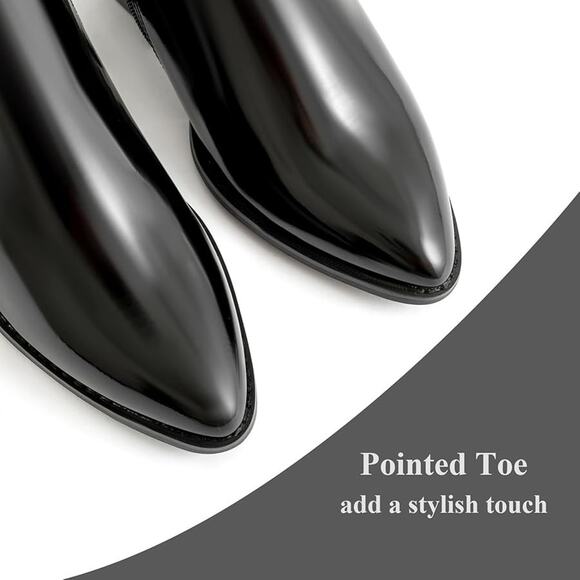 NEWomens Pointed Toe Ankle Boots Two Buckle Straps Fashion Dating Dress 3 Inch - Picture 4 of 4